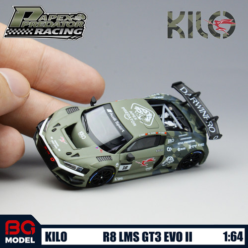 KILO 1:64 Darwin PRO奥迪R8 LMS GT3 EVO II赛车合金汽车模型