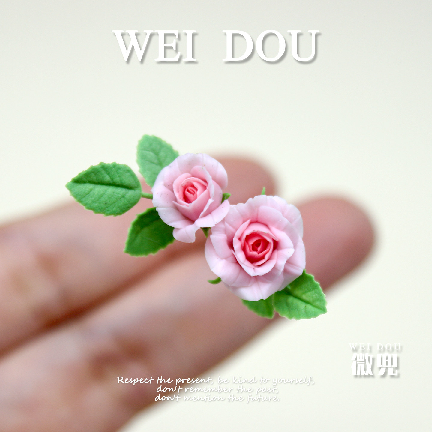 bjd迷你玫瑰花手作黏土月季花模型袖珍绿植微缩娃屋拍摄道具摆件