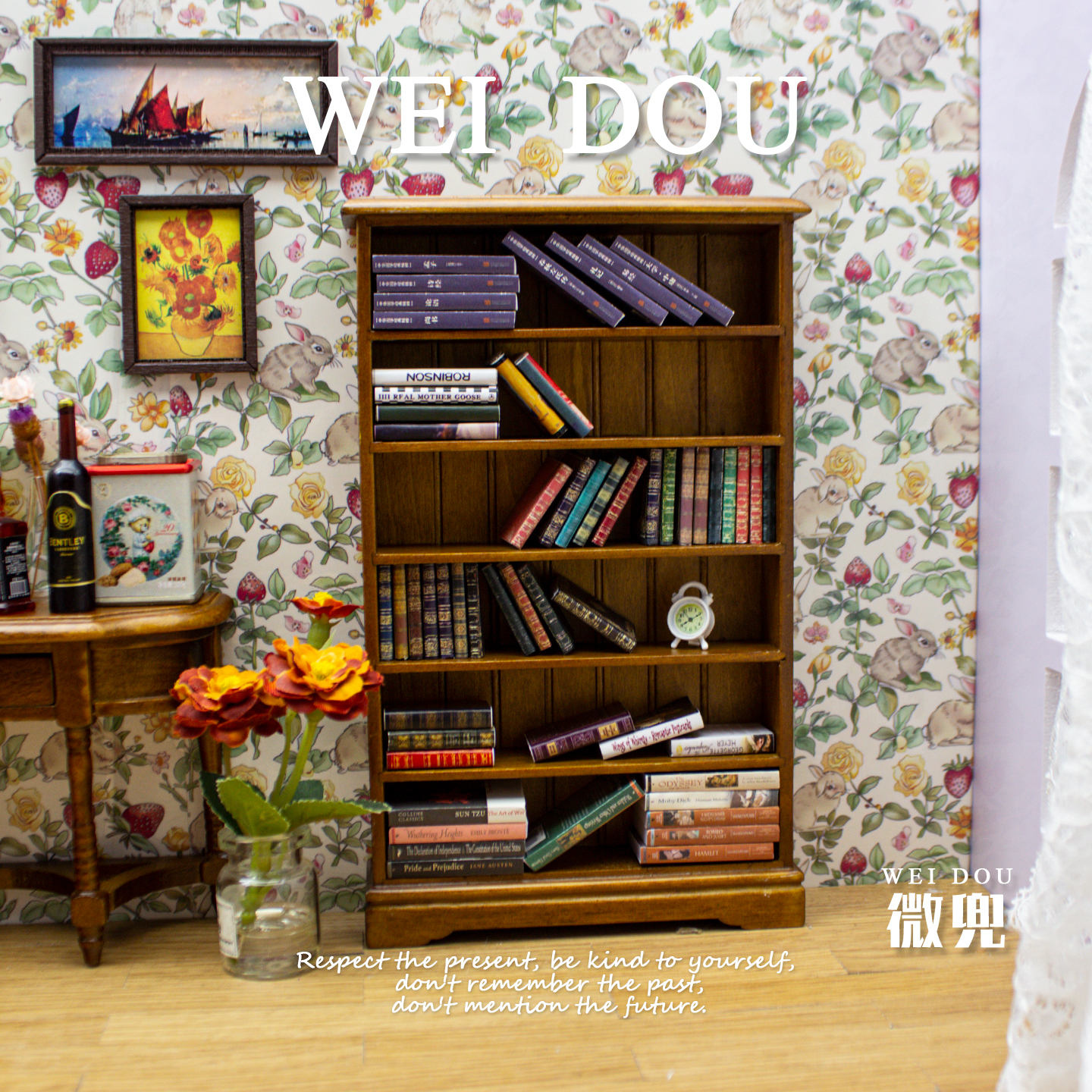 12分娃娃屋迷你家具多层书柜