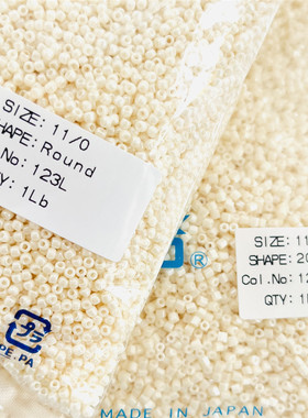 工喜手工TOHO东宝122/123L圆珠角珠玻璃米珠DIY散珠子梭编奶油白