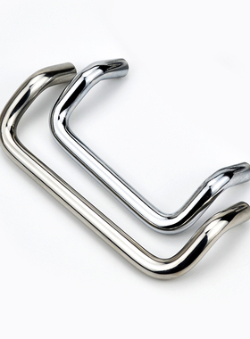 304不锈钢双折弯角型拉手UHFNS弯曲实心圆柱提手工业设备斜拉把手