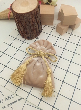 新品丝绒束口袋新娘伴手礼包糖果袋米灰色婚庆喜糖袋中式锦囊礼袋