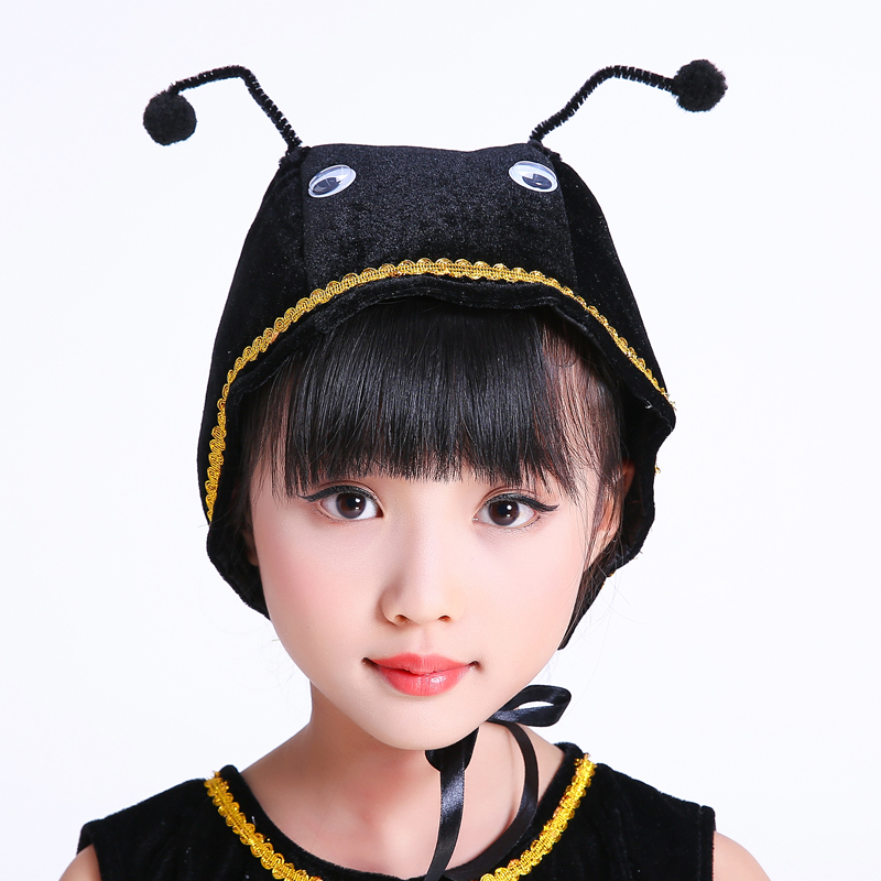 儿童小蚂蚁头饰帽子幼儿昆虫动物表演迷路的蚂蚁过河演出服帽子