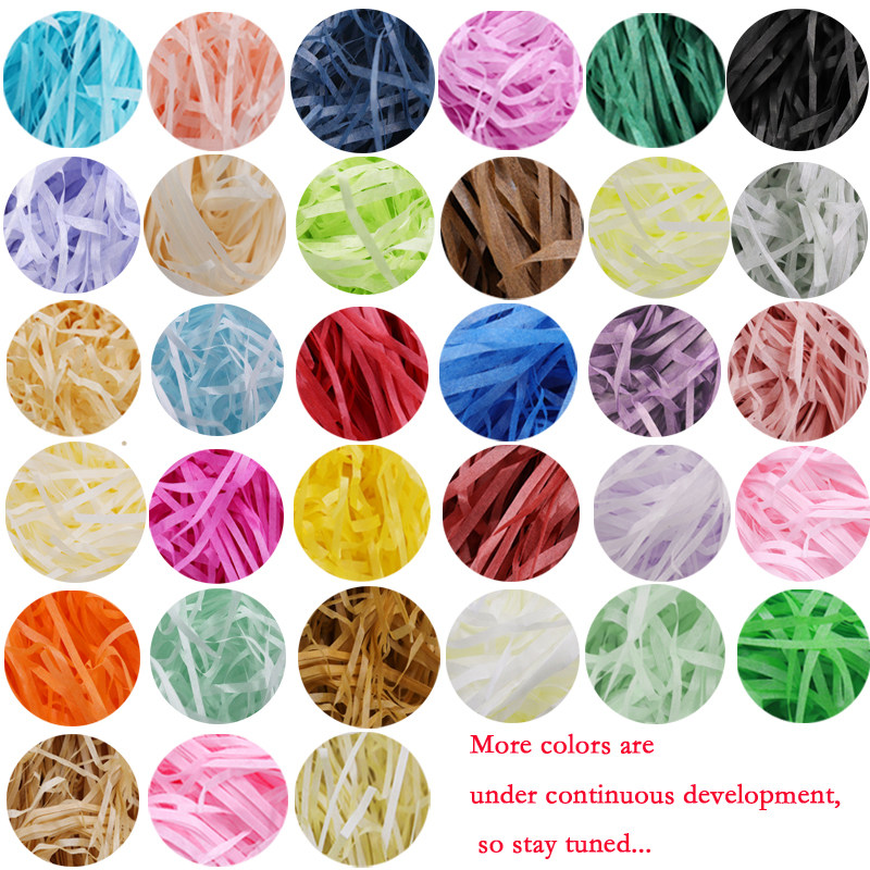 50/100/200斤量大拉菲草碎纸丝彩色填充物化妆品高档礼盒水果包装