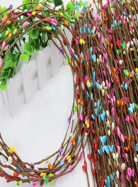 65CM长藤条 手工diy花环小配件裹纸粉红色紫色白色绿色红色黄色花