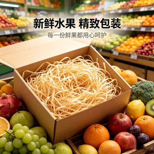 水果礼盒包装填充物拉菲草碎纸丝