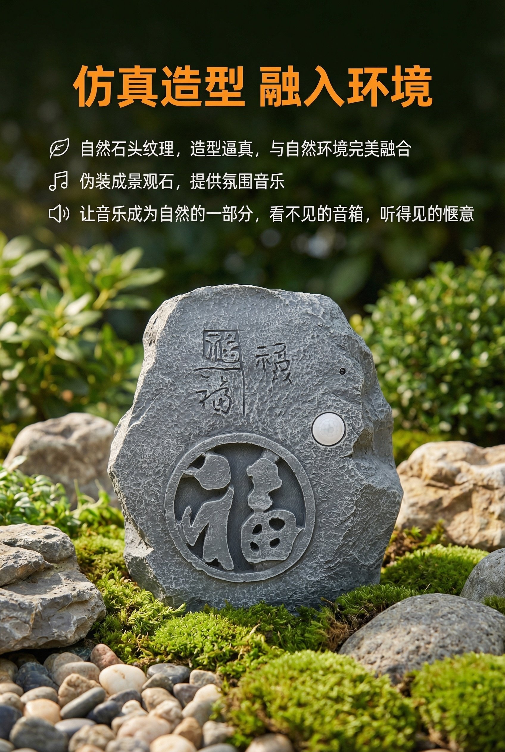 太阳能充电蓝牙音箱 无线感应音响 民宿别墅花园两用