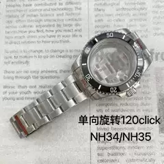 Watch Case 40mm Stainless Steel Case Strap Complete Set Sapphire Glass Suitable for Nh34/Nh35 Movement Case