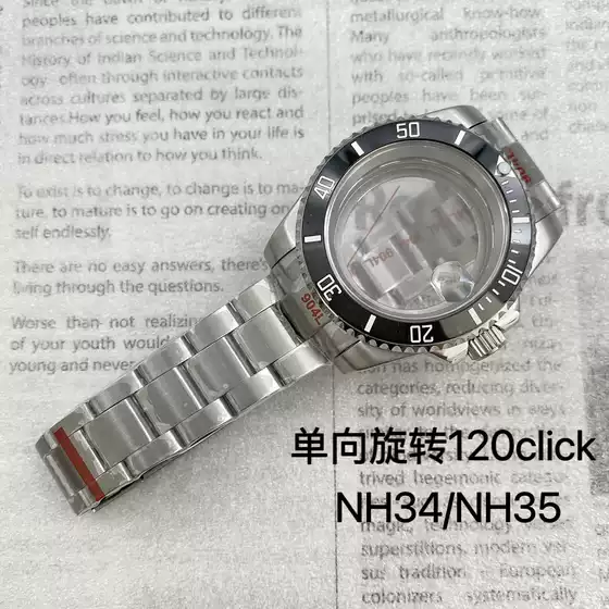 Watch Case 40mm Stainless Steel Case Strap Complete Set Sapphire Glass Suitable for Nh34/Nh35 Movement Case