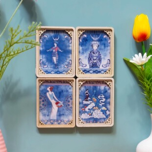 湖南文创凤凰古城手工扎染冰箱贴边城少女旅游纪念工艺品伴手礼