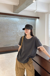 百搭圆领短袖 2025秋款 时尚 韩版 T恤女宽松显瘦上衣 新款