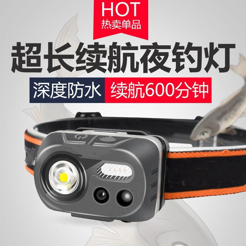强光头灯黑豹森头戴式防水感应灯
