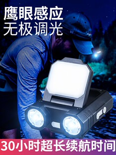 黑豹森夹帽灯感应钓鱼专用头灯夜钓强光充电超亮头戴式超长续航上