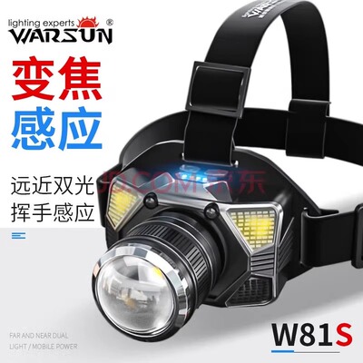 沃尔森升级款W81s红外感应头灯