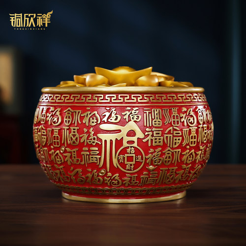 彩铜《百福聚宝盆》摆件礼品