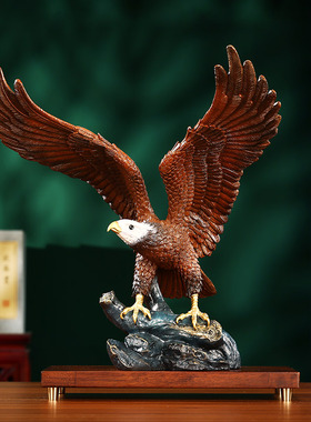 铜欣祥 黄铜大鹏展翅老鹰摆件 办公室大展鸿图工艺礼品摆饰开 业