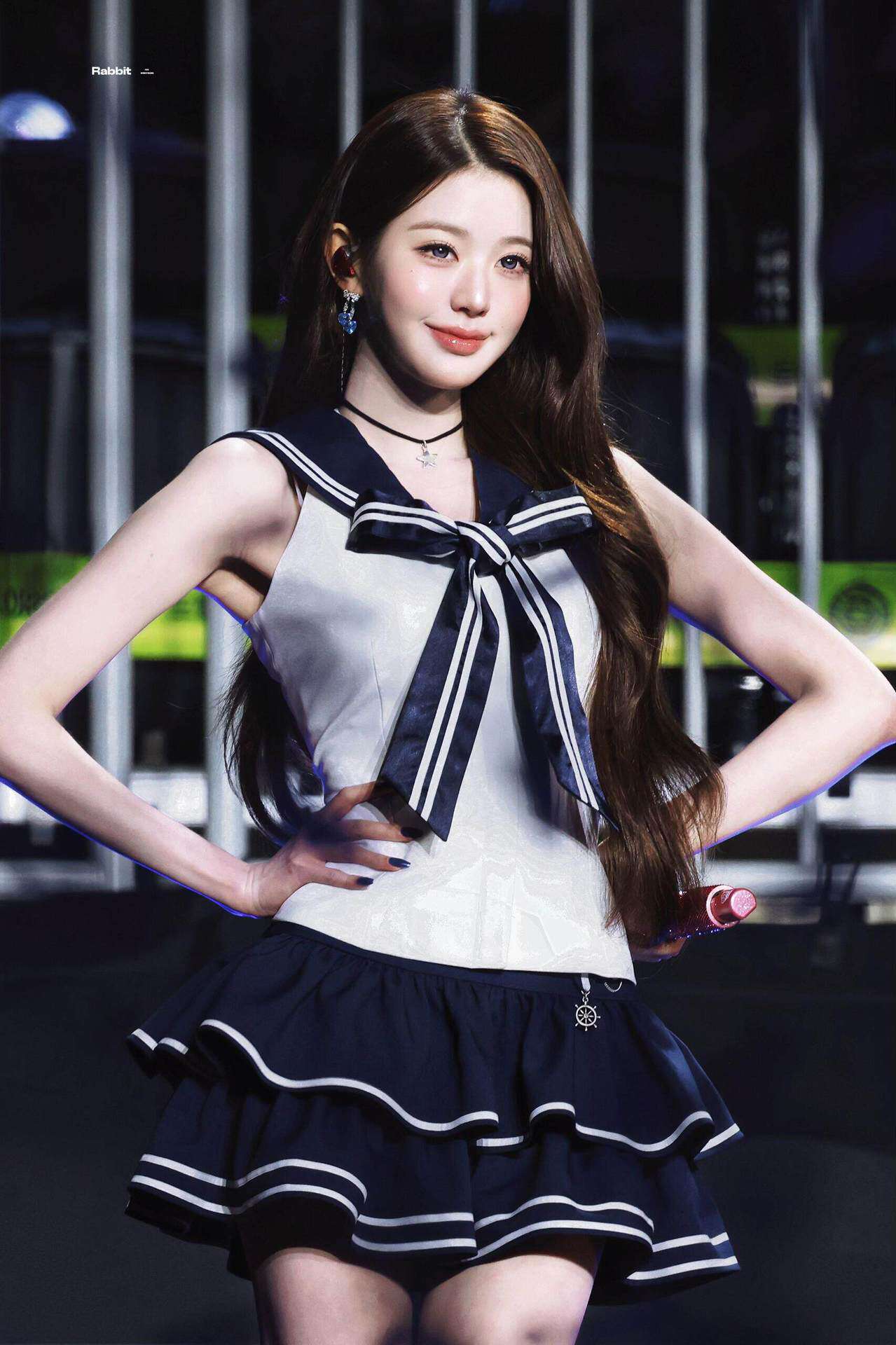 张元英同款演出水手服海军cos服韩国IVE女团打歌服JK套装蝴蝶结
