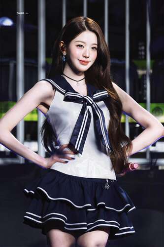 张元英同款演出水手服海军cos服韩国IVE女团打歌服JK套装蝴蝶结