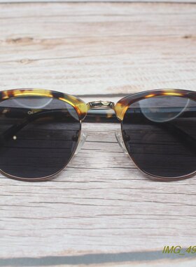 外贸单经典复古眉镜款高档板材加金属男女偏光太阳眼镜墨镜玳瑁色