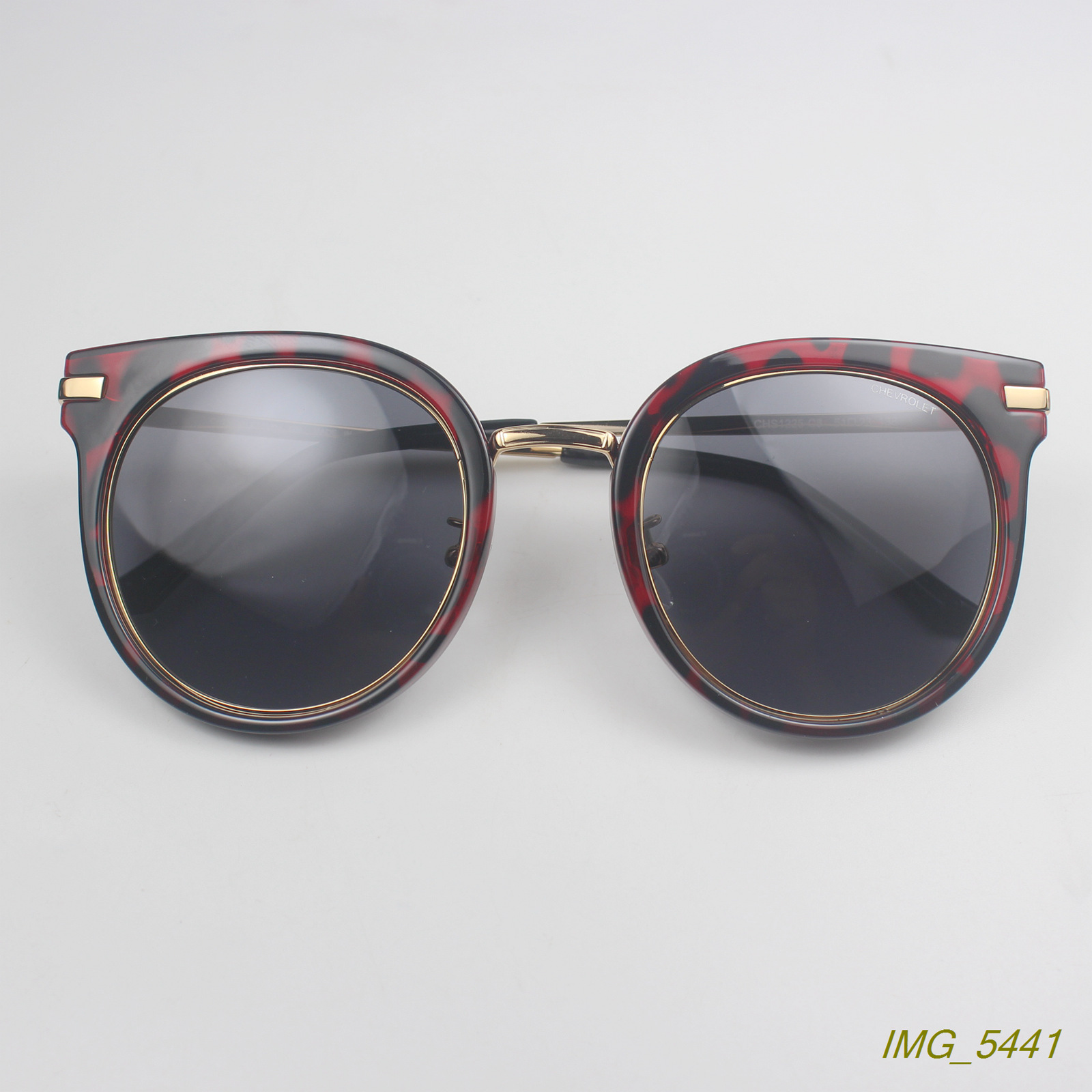 潮款树脂复古大圆框偏光超轻显脸小瘦脸太阳眼镜墨镜红玳瑁色1225