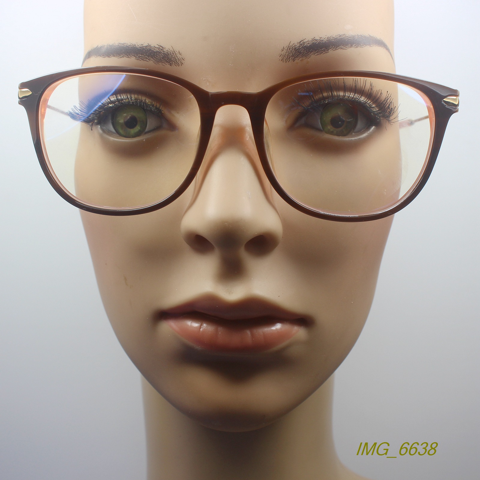 外贸女士方圆板材金属轻盈眼镜架