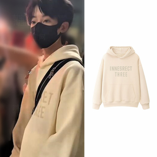 杨博文陈奕恒同款秋冬潮牌美式连帽卫衣印花女2024新款上衣外套头