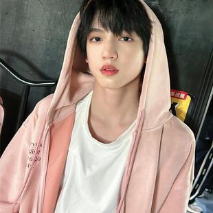 TF家族4代张桂源同款连帽外套开衫卫衣女ins春秋美式宽松帽衫拉链