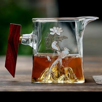 加厚玻璃公道杯喜鹊登梅泡茶杯茶器茶海公杯配件分茶器红茶茶具