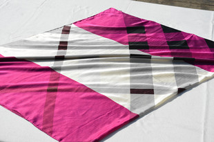 英伦经典格子 缎面真丝长方巾 气质百搭桑蚕丝长丝巾围巾披肩两用