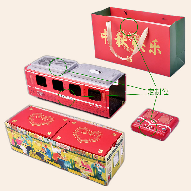 红色铁皮小火车造型铁盒收纳盒文具盒纸巾盒下午茶糕点礼盒包装盒