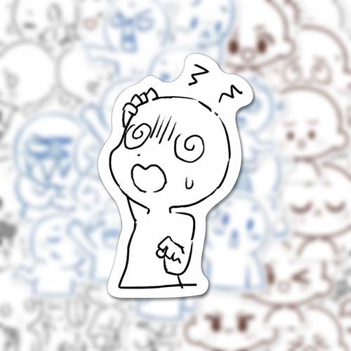 112张oc表情贴纸卡通可爱二次元人物绘画小表情美术生素材diy贴画