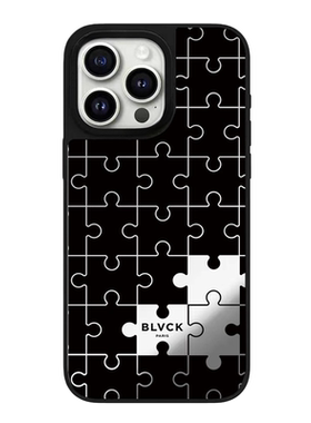 (无字母）新款拼图镜面手机壳适用苹果17/16promax保护套iphone15/14pro/plus防摔13/12磁吸Magsafe11潮牌