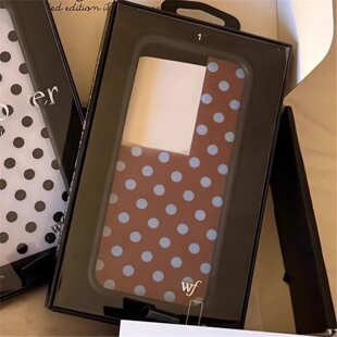 Wildf 手机壳黑底蓝波点适用iPhone15/14/13/12ProMax/Plus苹果16Pro三祇小猪明星同款WF防摔爱自己17