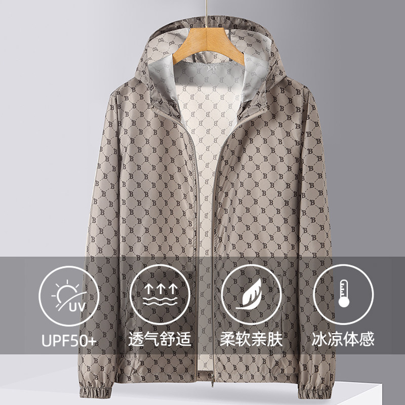 防晒衣男装户外宽松休闲夏季超薄速干皮肤衣加大码潮流字母防晒服