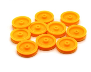 1包10个 黄色 滑轮 diy电机轮 1.9小皮带轮 17mm皮带轮