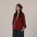 里衣秋冬女复古休闲内搭新年 汉服上衣红色长袖 谜阿凰 赤绡里衣