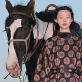 锦绒团子圆领袍 原创汉服长款 外套秋冬国风骑马套装 谜阿凰 女款