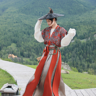 唐褙子復原漢服女款 日常春夏破裙顯瘦穿搭 對鳥團窠半臂 謎阿凰