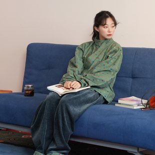 晋制汉服上衣原创秋冬叠穿打底日常休闲女款 谜阿凰 松霜曲领襦