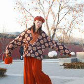 原创加厚女装 谜阿凰团子小棉袄晋制冬季 棉服拜年日常汉服套装 褙子