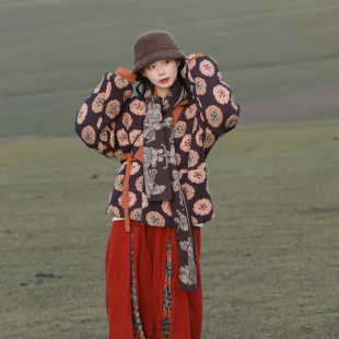 女秋冬加厚保暖显瘦休闲 原创汉服灯笼裤 谜阿凰 红灯芯绒束脚裤