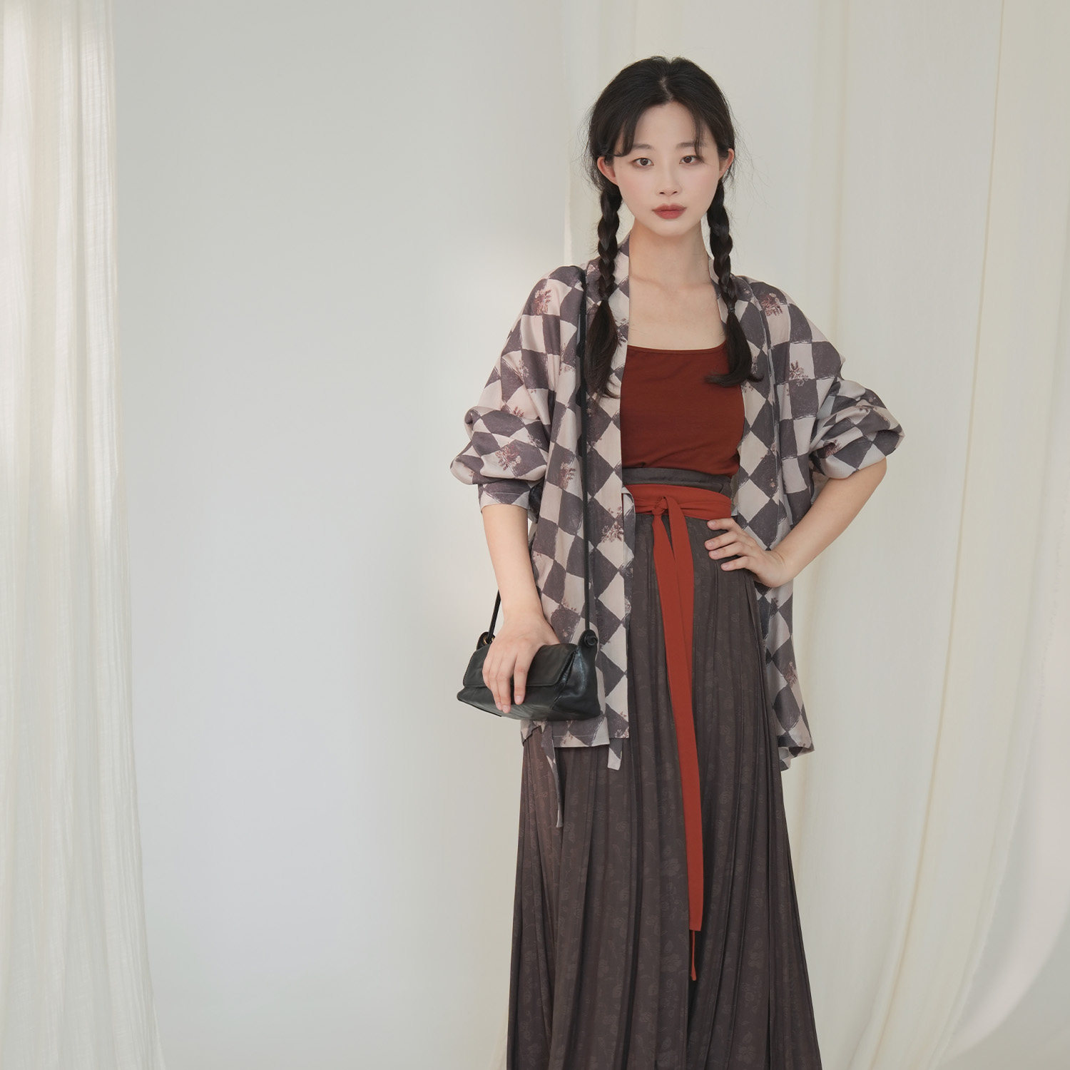 谜阿凰飞机袖宋制夏季羊毛纱汉服图片