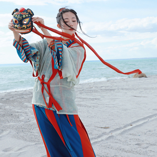 女春夏 晋制复原汉服原创天丝襦破裙帅气套装 谜阿凰 苏幕遮苍兰