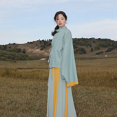 日常透气亲肤 原创晋制汉服上衣复原内搭春季 谜阿凰 芸萸曲领襦