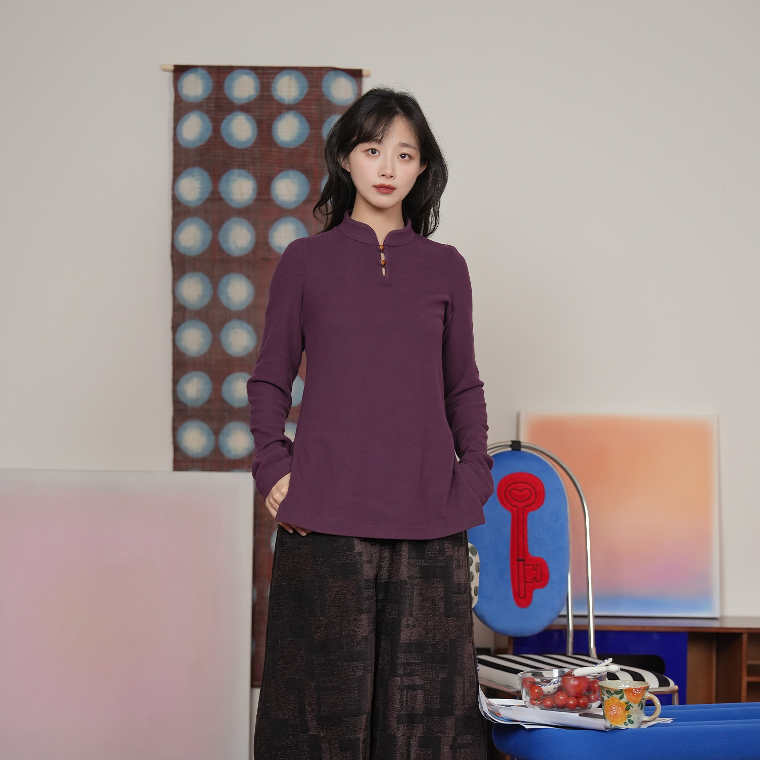 谜阿凰【叶菩提气球裤】汉元素深色复古质感阔腿裤秋冬休闲宽松女,女装/女士精品,汉服裤装,淘宝优惠券,粉丝福利购,淘宝优惠卷