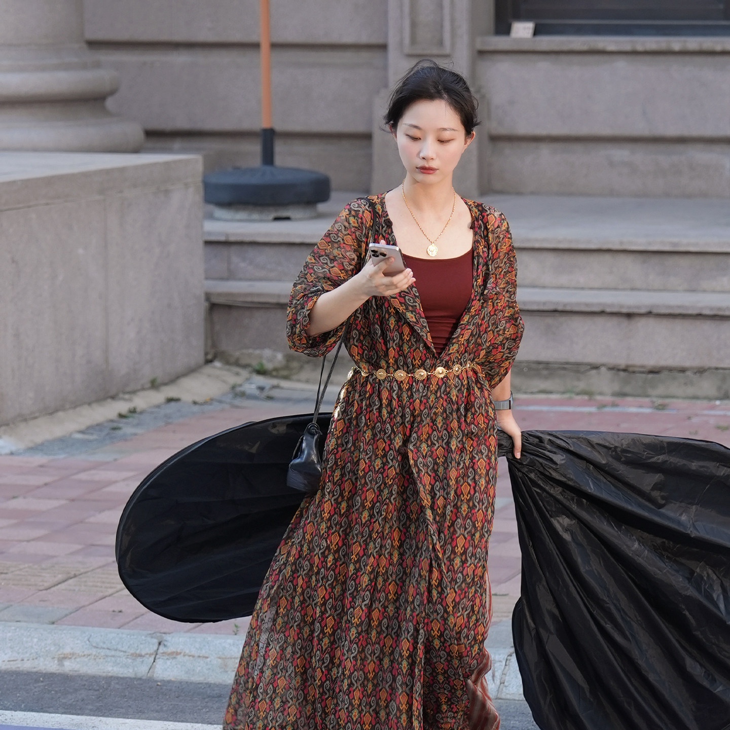 谜阿凰绮簇圆领袍唐制汉服外套女图片