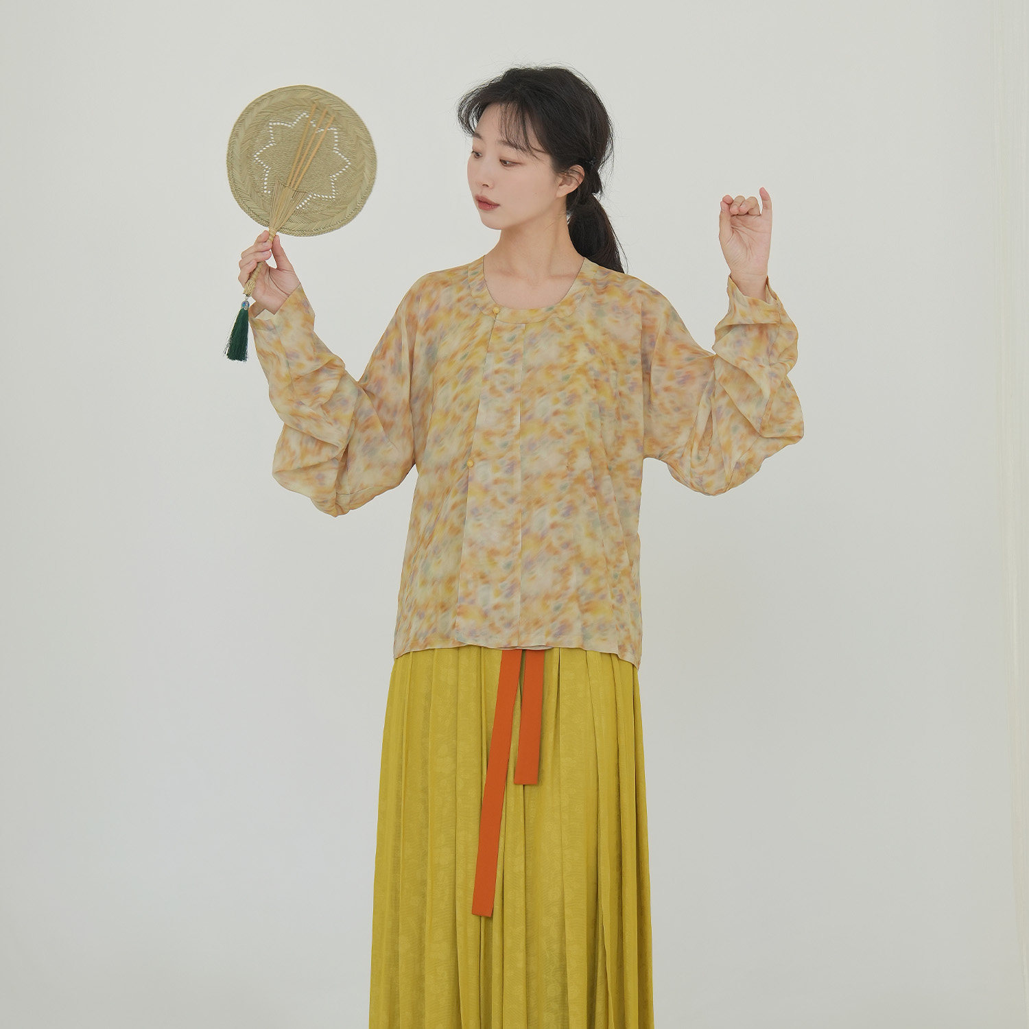 谜阿凰瑶光坦领衫唐制汉服女夏季图片