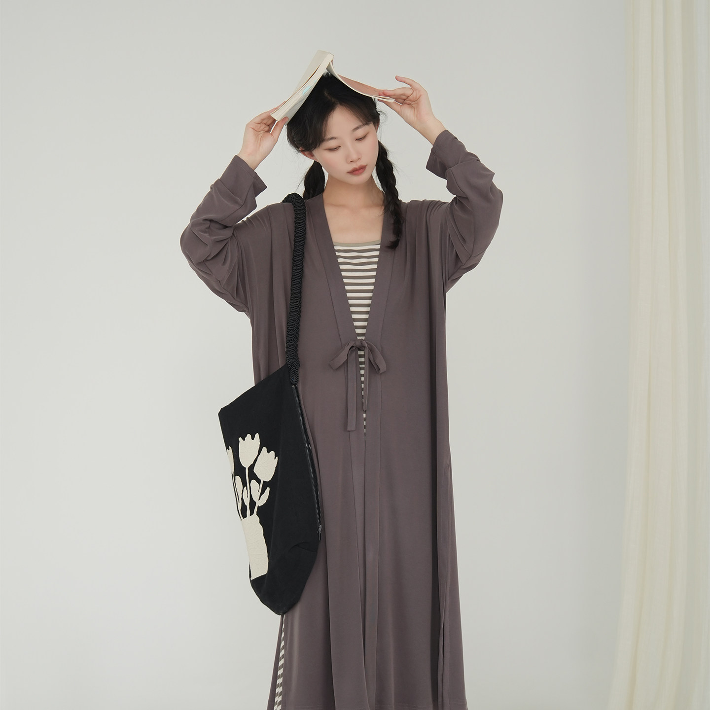 谜阿凰【青纨】宋制慵懒感褙子汉服上衣针织长裙春夏通勤女汉元素