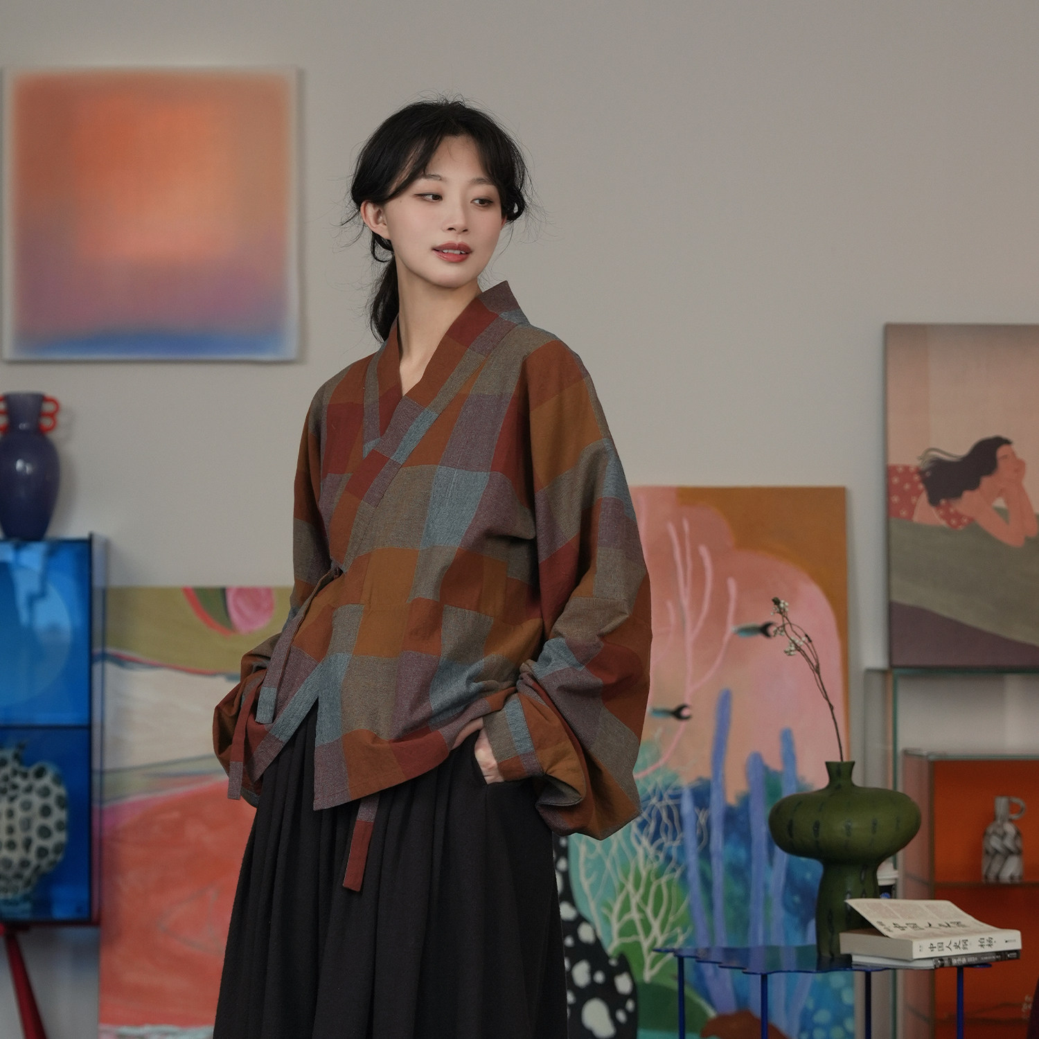 谜阿凰【乌木半身裙】原创汉元素松紧腰秋冬裙子国风复古显瘦女士,女装/女士精品,汉服半身裙,淘宝优惠券,粉丝福利购,淘宝优惠卷