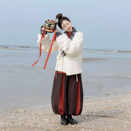 晋制汉服谜阿凰冬季原创棉袄